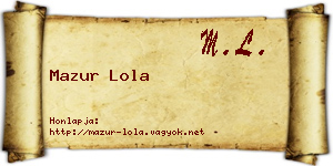 Mazur Lola névjegykártya